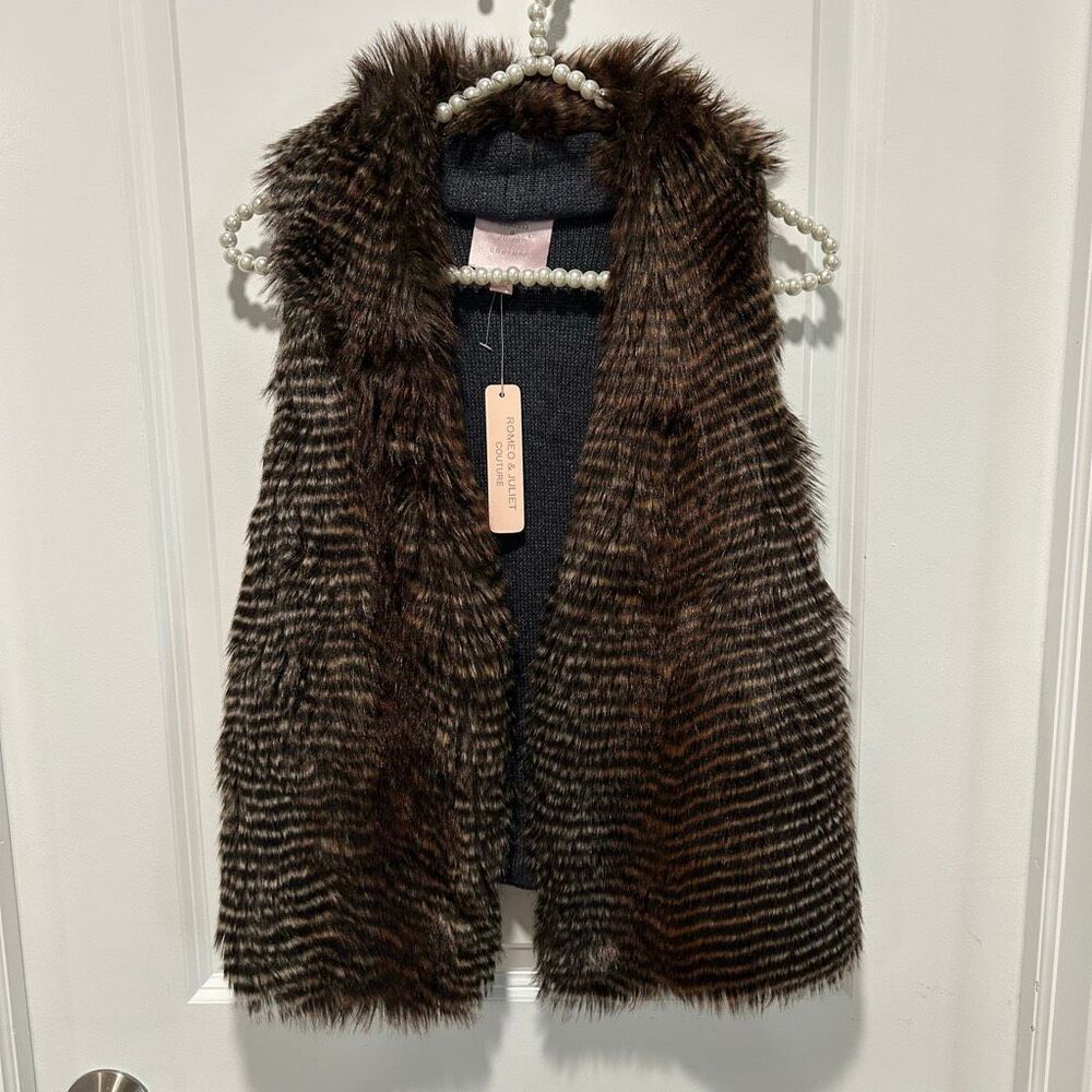Romeo & Juliet couture vtg style fur cardigan medium NWT mob wife boho festival